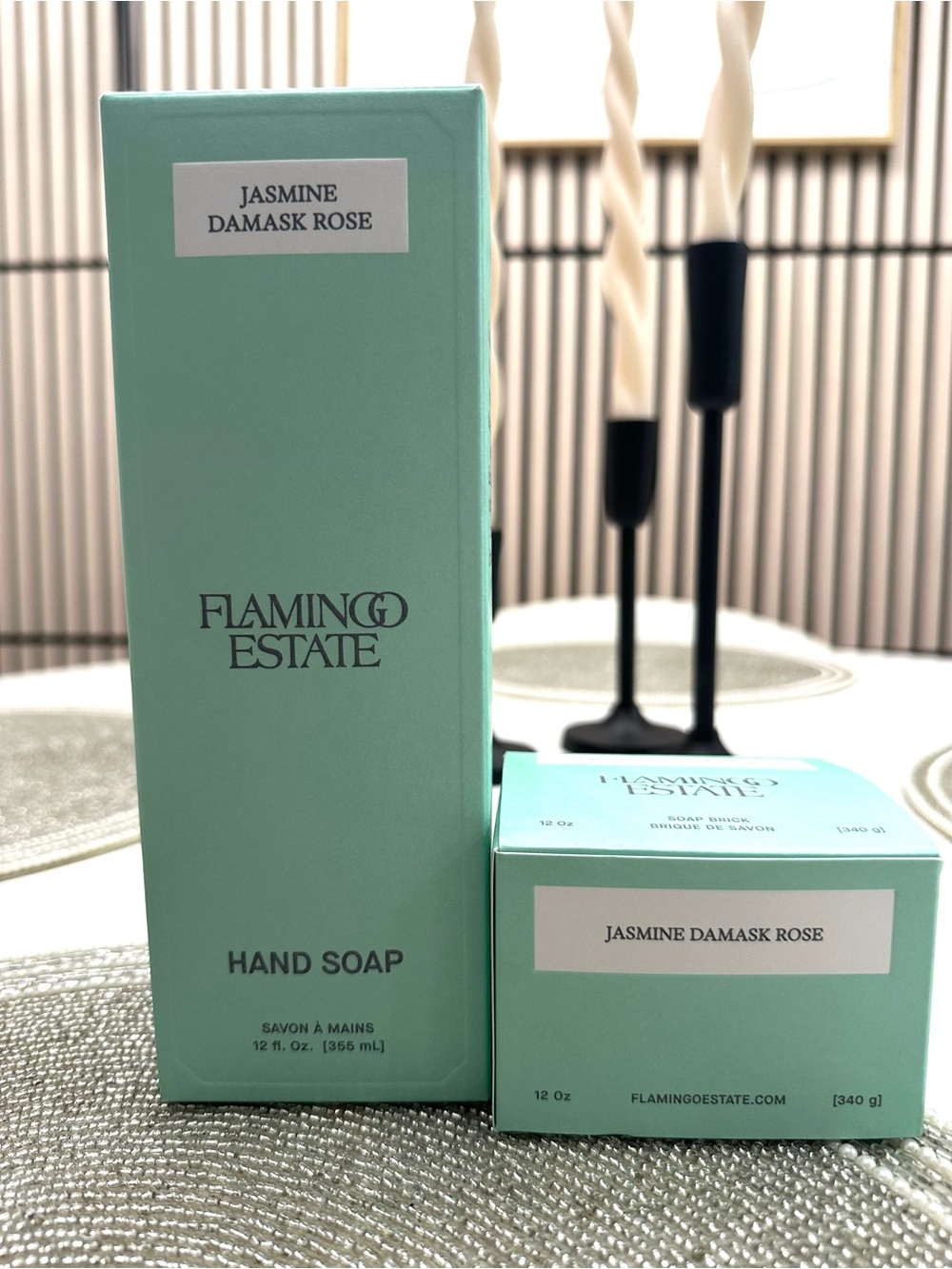Flamingo Estate Jasmine Damask Rose Hand Soap - Mint Green